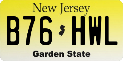 NJ license plate B76HWL