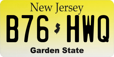NJ license plate B76HWQ