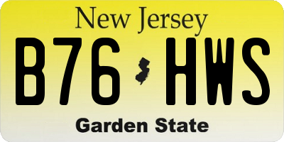 NJ license plate B76HWS