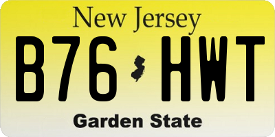 NJ license plate B76HWT