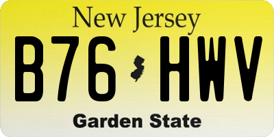 NJ license plate B76HWV