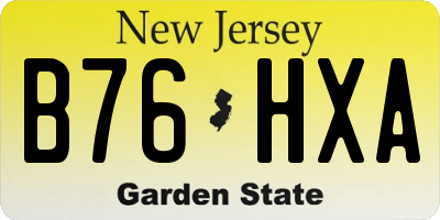 NJ license plate B76HXA