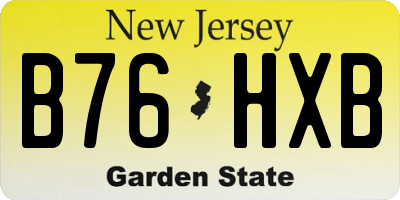 NJ license plate B76HXB