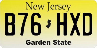 NJ license plate B76HXD