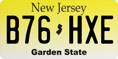 NJ license plate B76HXE