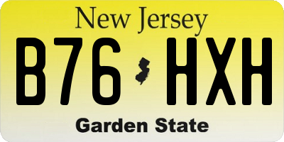 NJ license plate B76HXH
