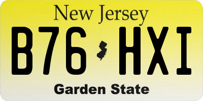 NJ license plate B76HXI