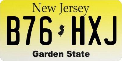 NJ license plate B76HXJ