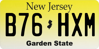 NJ license plate B76HXM