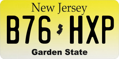 NJ license plate B76HXP