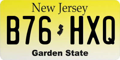 NJ license plate B76HXQ