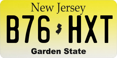 NJ license plate B76HXT