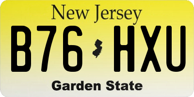 NJ license plate B76HXU