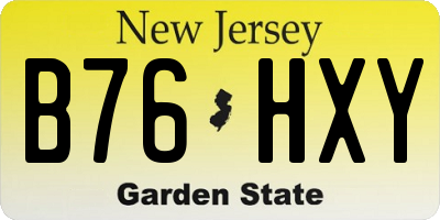 NJ license plate B76HXY