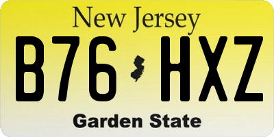 NJ license plate B76HXZ