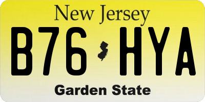 NJ license plate B76HYA