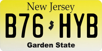NJ license plate B76HYB