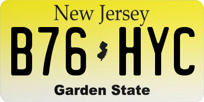 NJ license plate B76HYC
