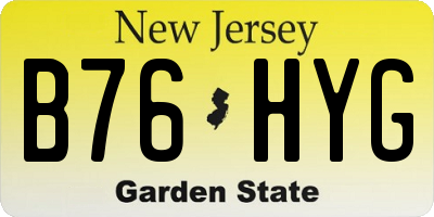 NJ license plate B76HYG