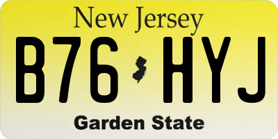 NJ license plate B76HYJ