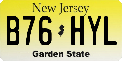 NJ license plate B76HYL