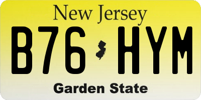 NJ license plate B76HYM