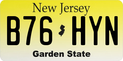 NJ license plate B76HYN