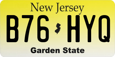 NJ license plate B76HYQ