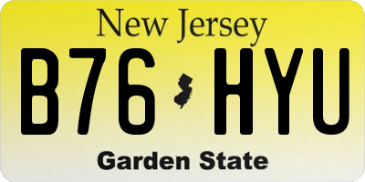 NJ license plate B76HYU