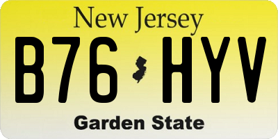 NJ license plate B76HYV