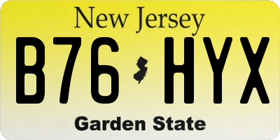 NJ license plate B76HYX