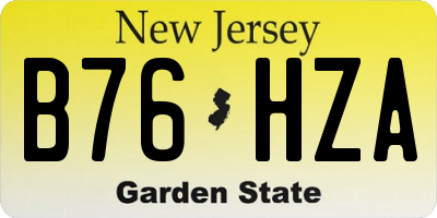 NJ license plate B76HZA