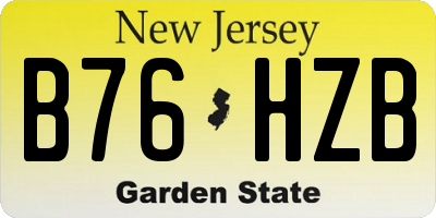 NJ license plate B76HZB