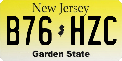 NJ license plate B76HZC