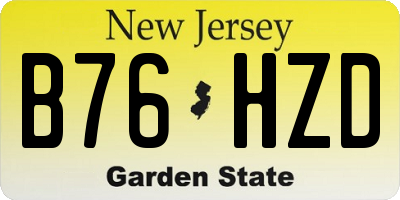 NJ license plate B76HZD