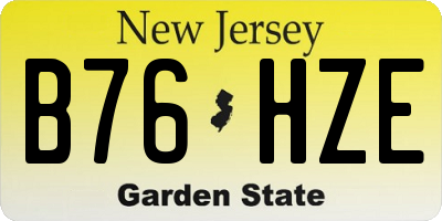 NJ license plate B76HZE
