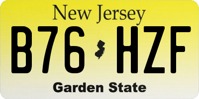 NJ license plate B76HZF