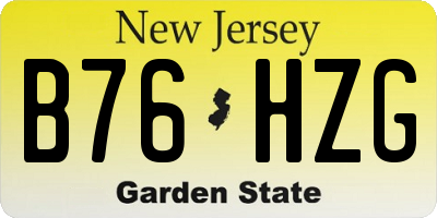 NJ license plate B76HZG