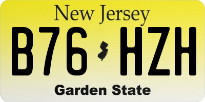 NJ license plate B76HZH
