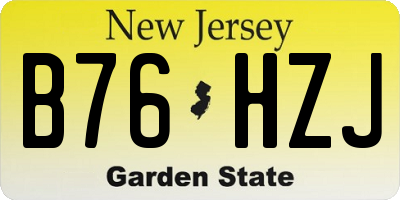 NJ license plate B76HZJ