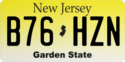 NJ license plate B76HZN