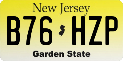 NJ license plate B76HZP