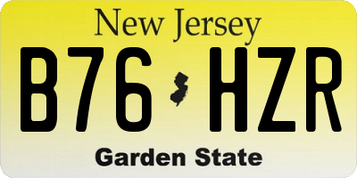 NJ license plate B76HZR