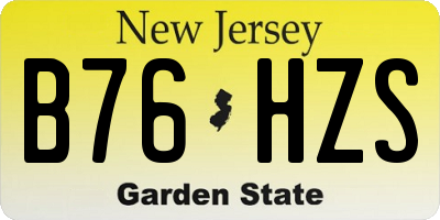 NJ license plate B76HZS