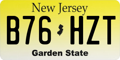 NJ license plate B76HZT