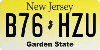 NJ license plate B76HZU