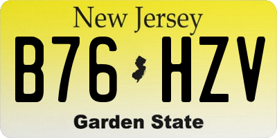 NJ license plate B76HZV