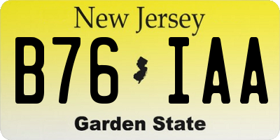 NJ license plate B76IAA
