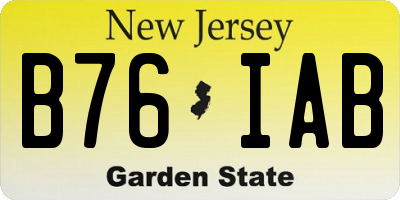 NJ license plate B76IAB