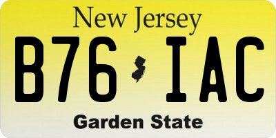 NJ license plate B76IAC
